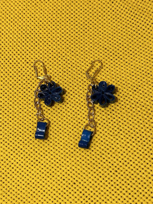 Boucle d'oreilles bleu