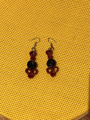 Boucle d'oreilles rouge